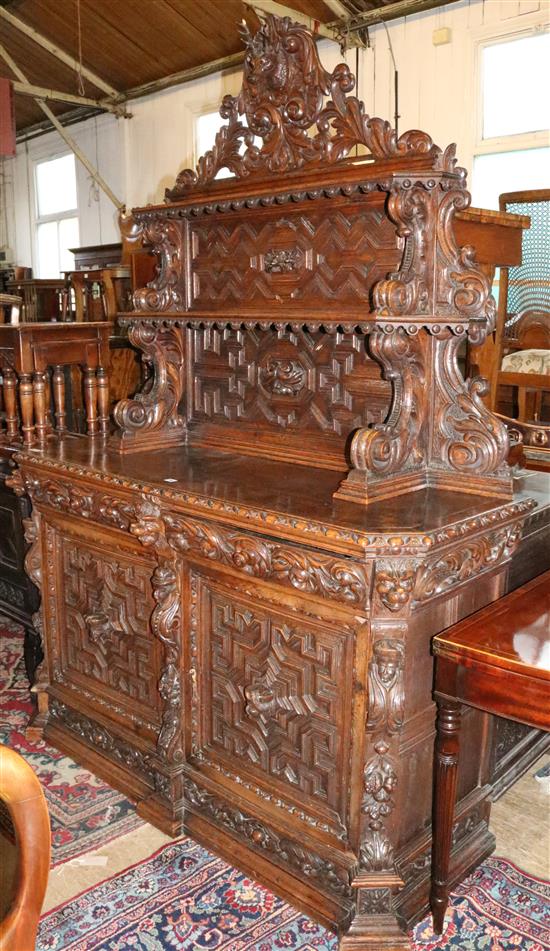 Carved oak dresser